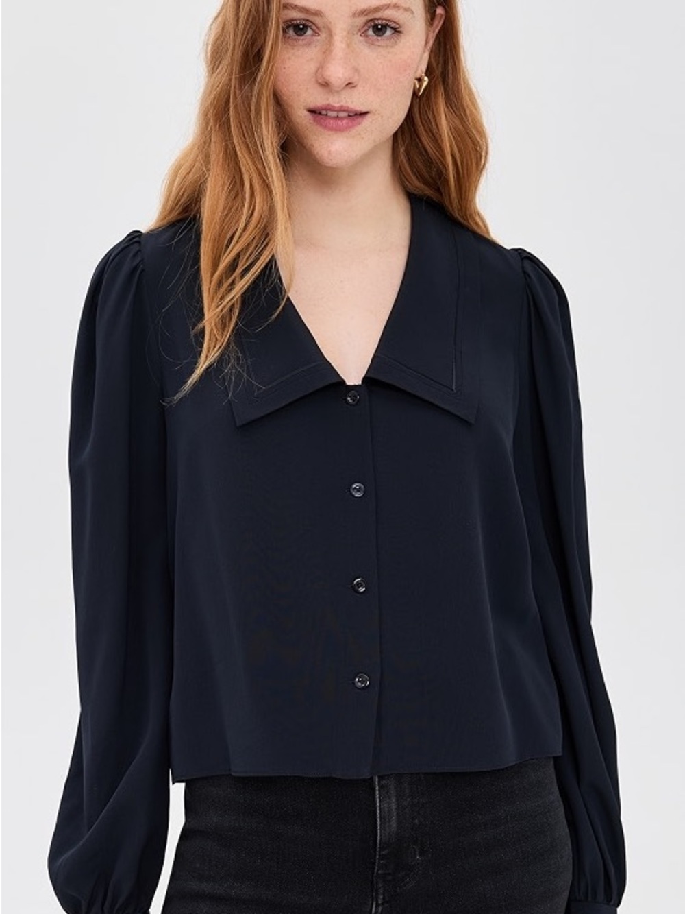 NWT FRAME The Sailor Silk Long-Sleeve Blouse